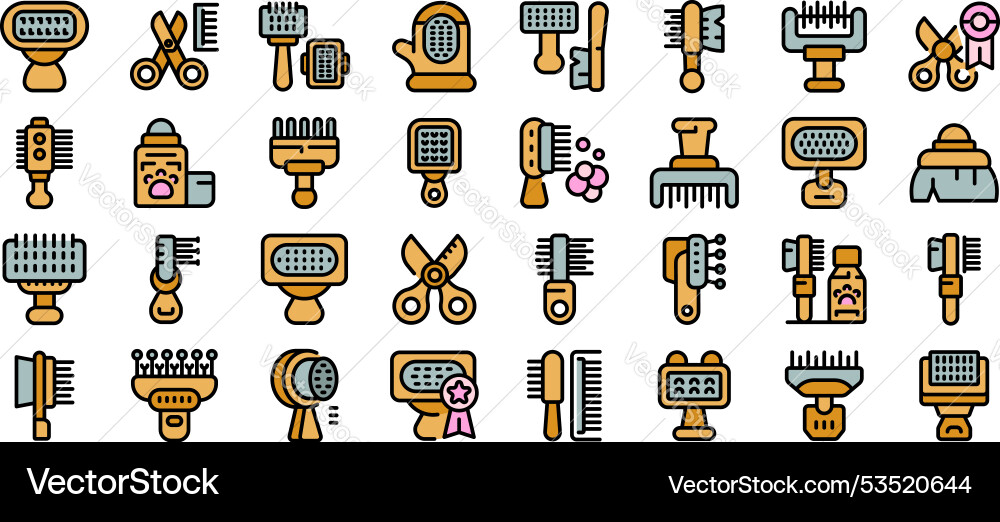 Collection of colorful linear icons representing Collection of colorful linear icons representing Vector Image