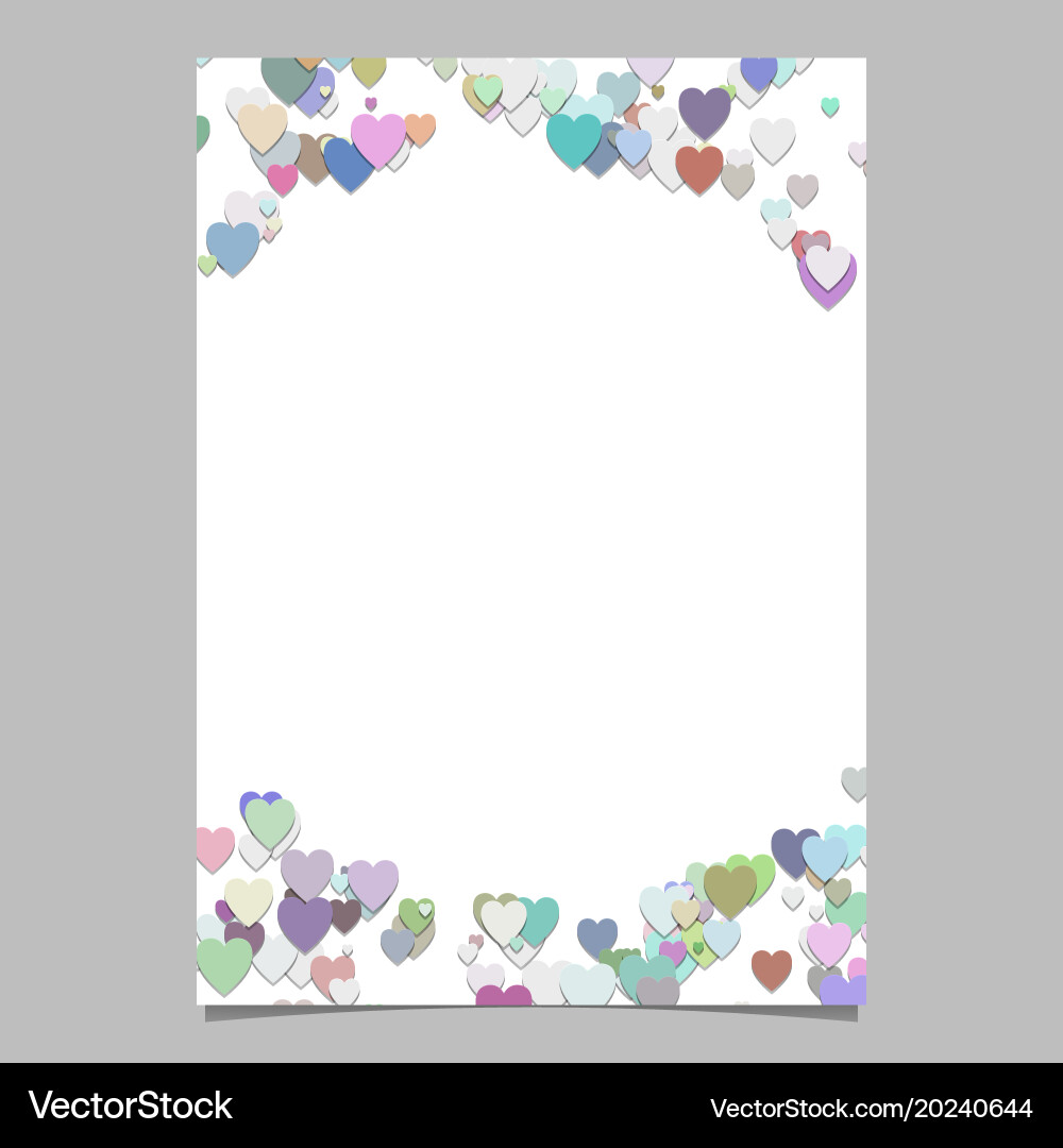 Colored random heart page background design vector image