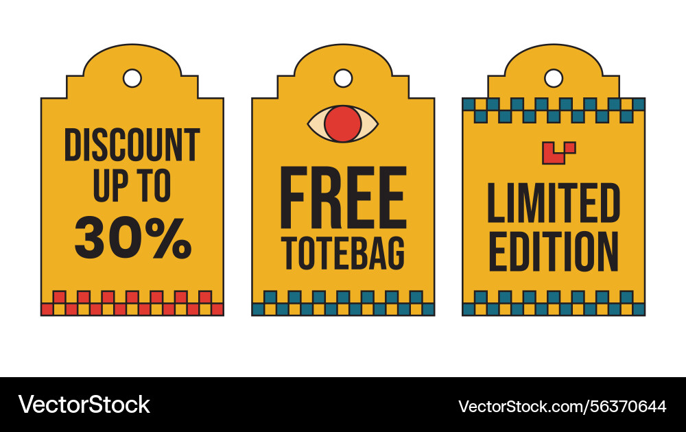 Design template tag label retro Vector Image