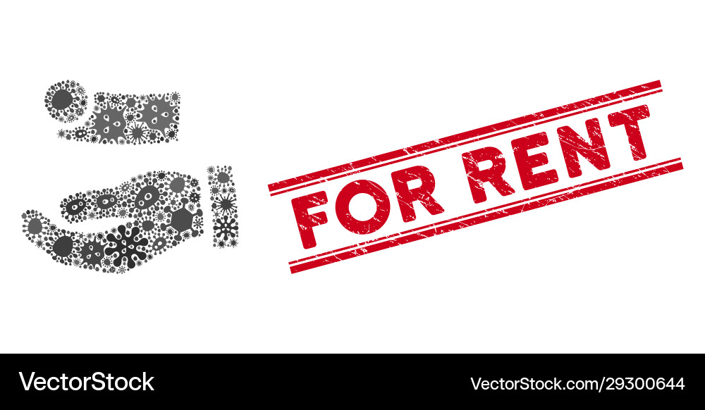 Fever collage cash payment hand icon and textured Fever collage cash payment hand icon and textured vector image