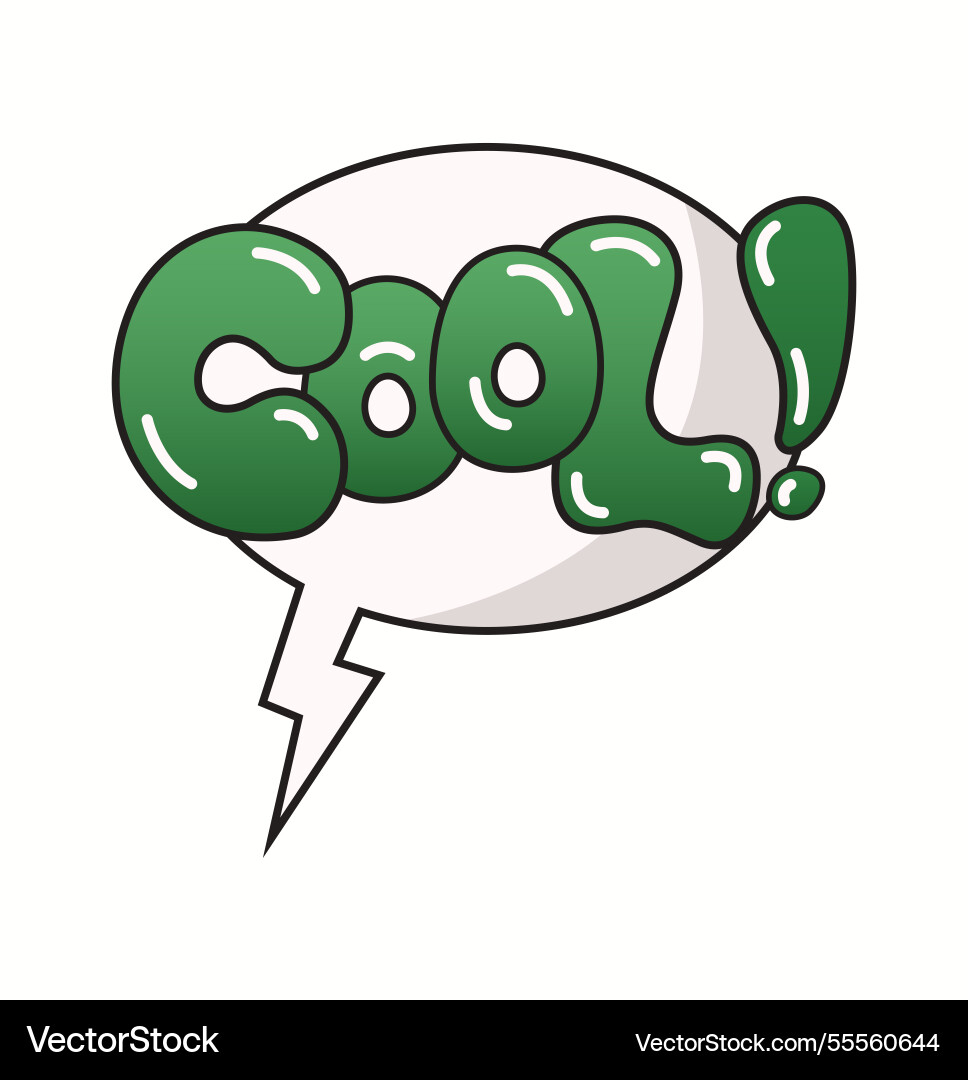 Green cartoon text design expressing enthusiasm – Royalty-Free Vector |  VectorStock, image size:968x1080