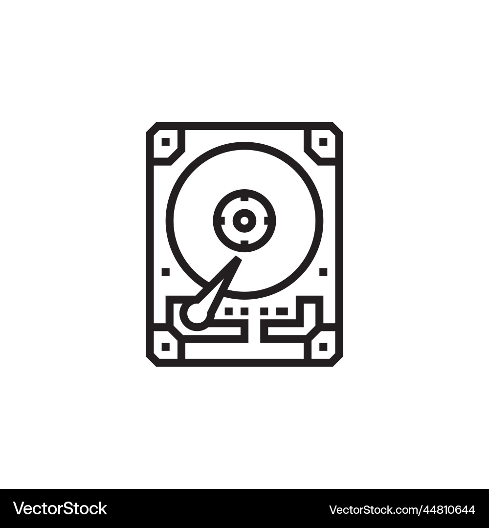 Hard disk icon computer component outline Hard disk icon computer component outline vector image