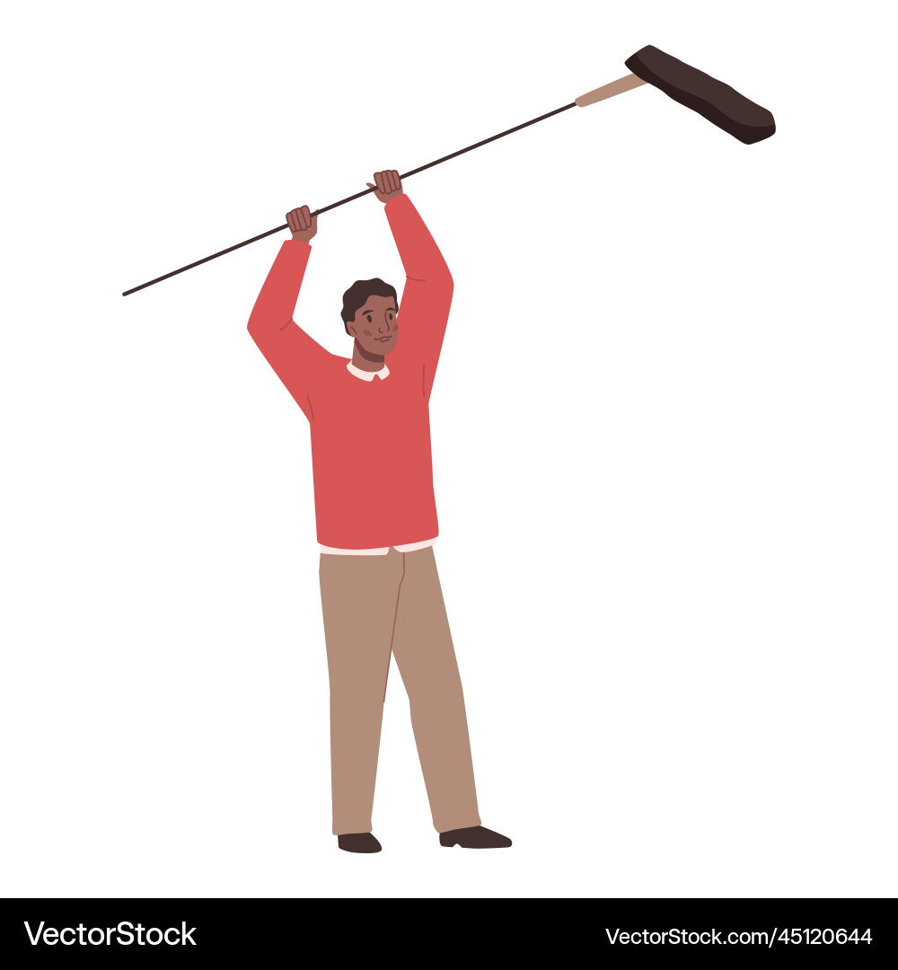 Journalist interviewer with microphone in hands Journalist interviewer with microphone in hands Vector Image