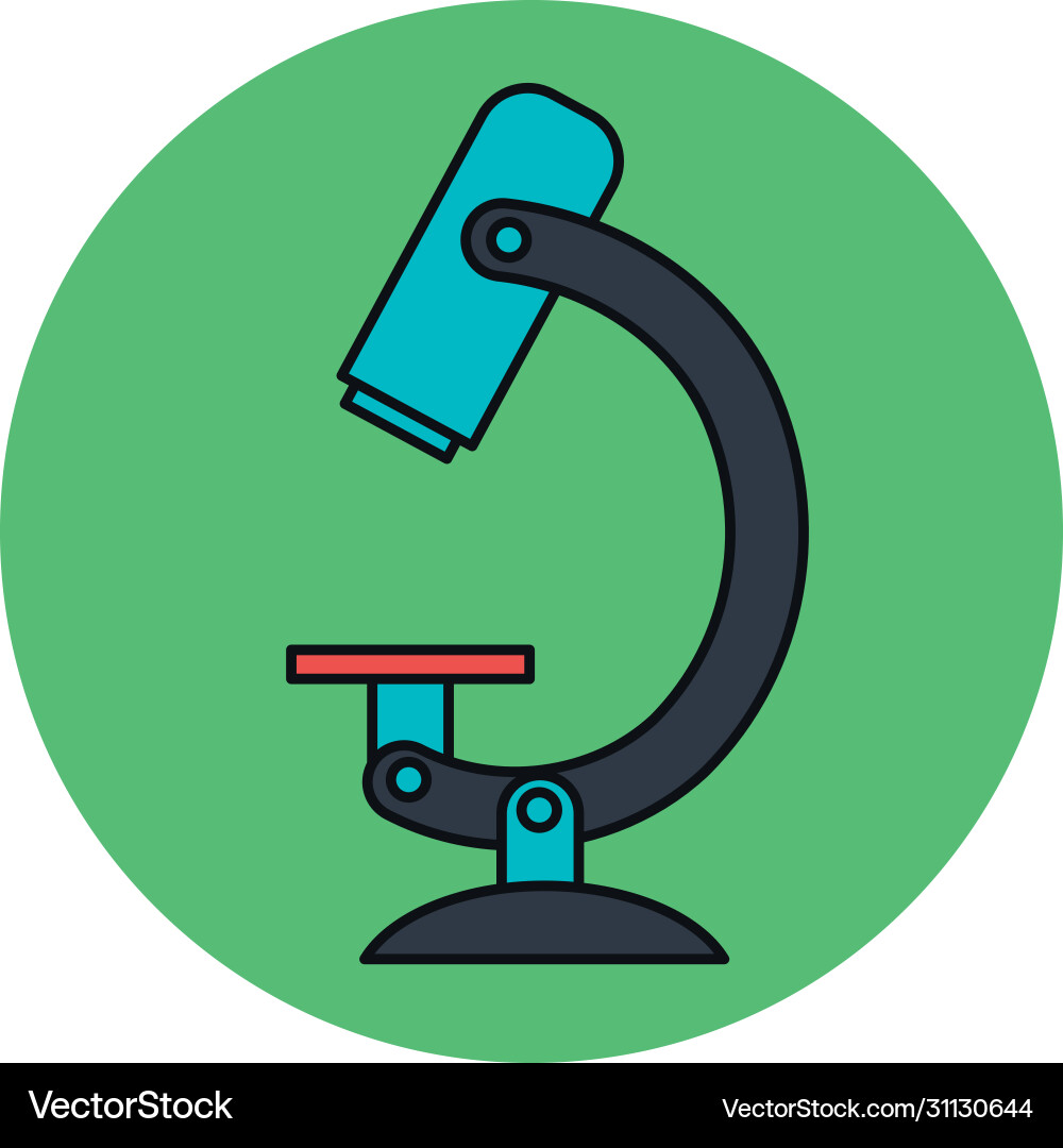 Microscope laboratory in frame circular Microscope laboratory in frame circular vector image