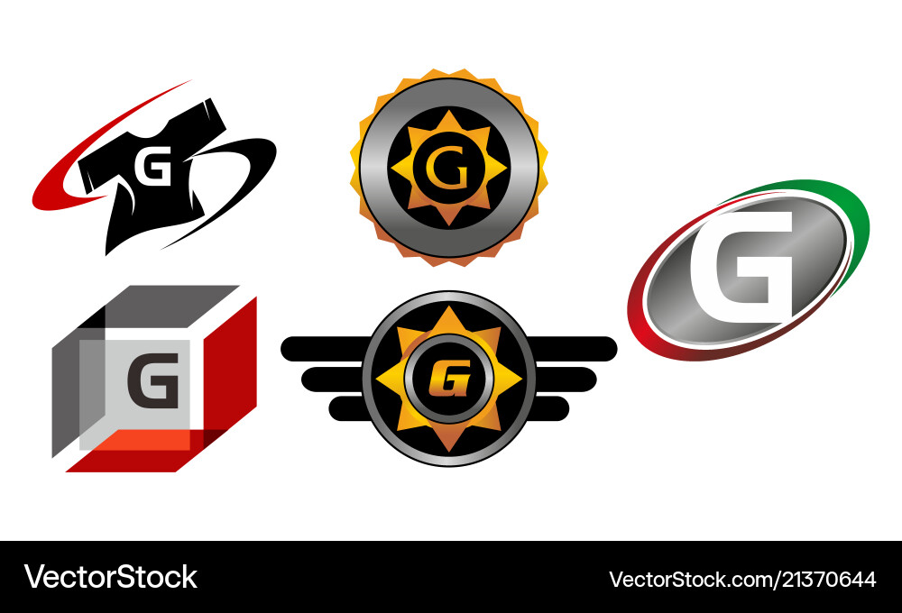 Modern Logotype Set - Initial G Vector Image