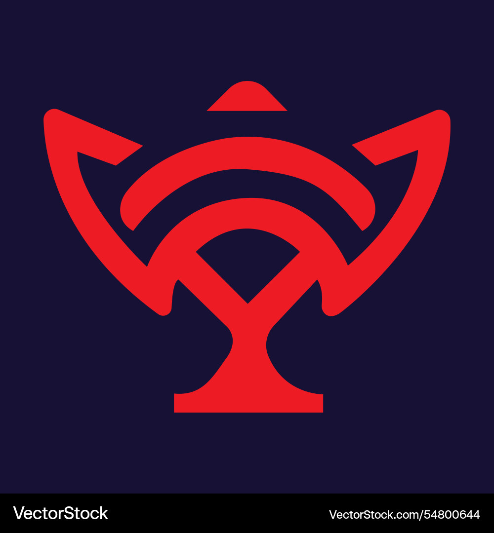 New tree networking symbol or tech logo design vector image