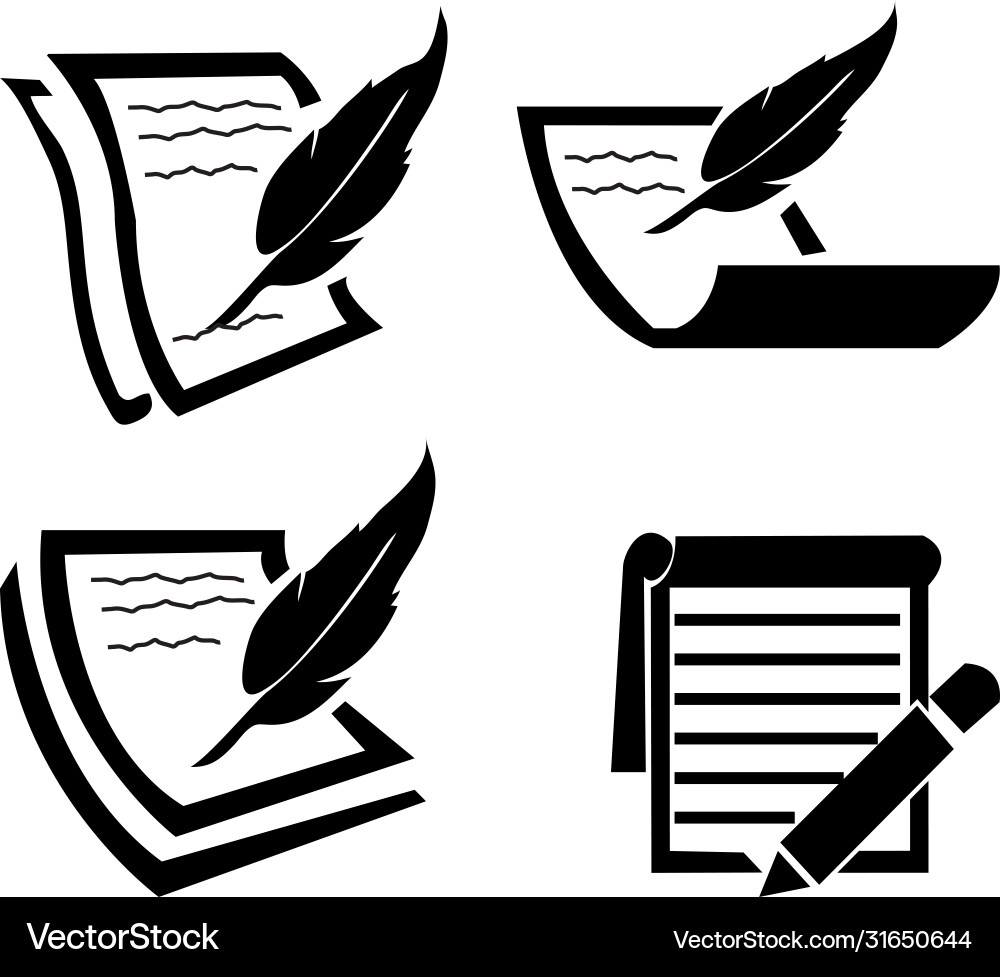 Notebook icon set document vector image