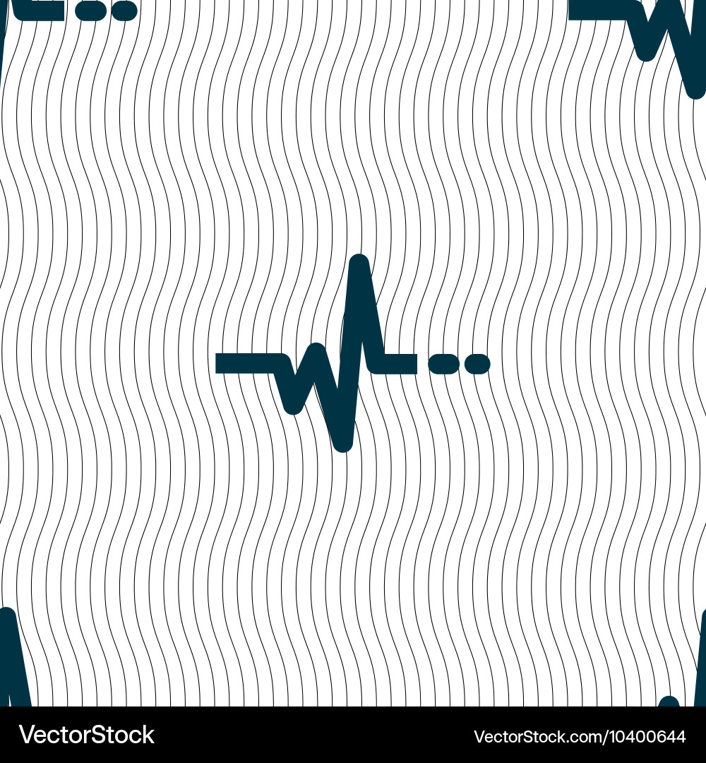 Pulse sign seamless pattern with geometric texture vector image
