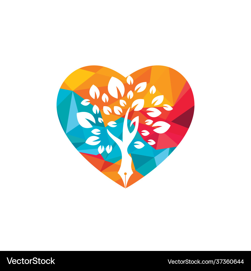 Schreiber Liebe und Naturlogo Konzept Schreiber Liebe und Naturlogo Konzept vektorbild