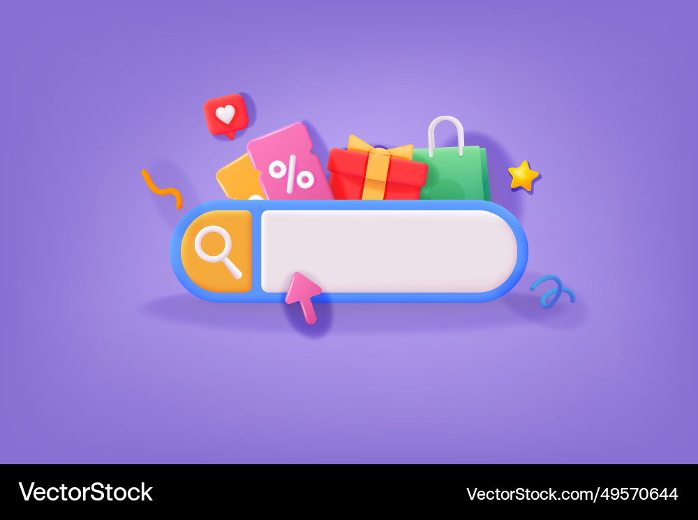 Search bar design element for ui 3d Search bar design element for ui 3d vector image