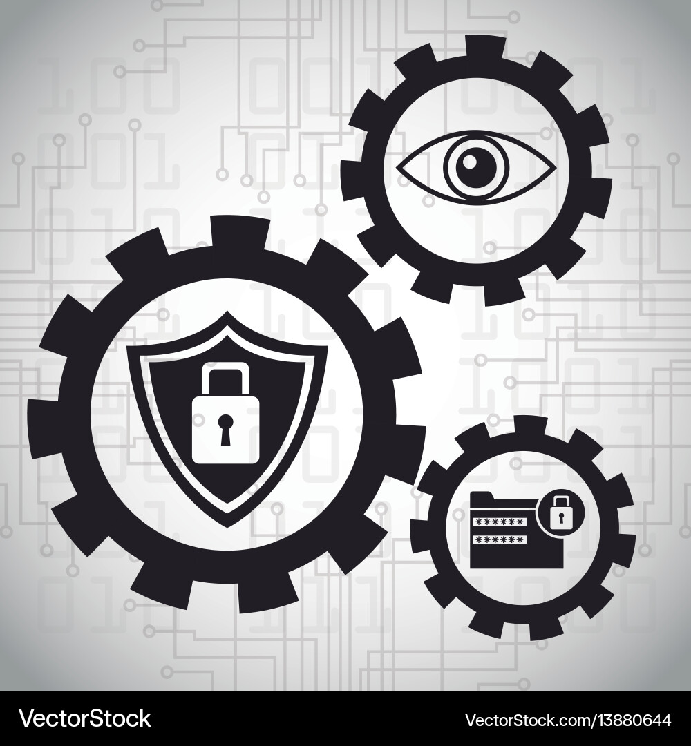 Security data system gears concept Security data system gears concept vector image