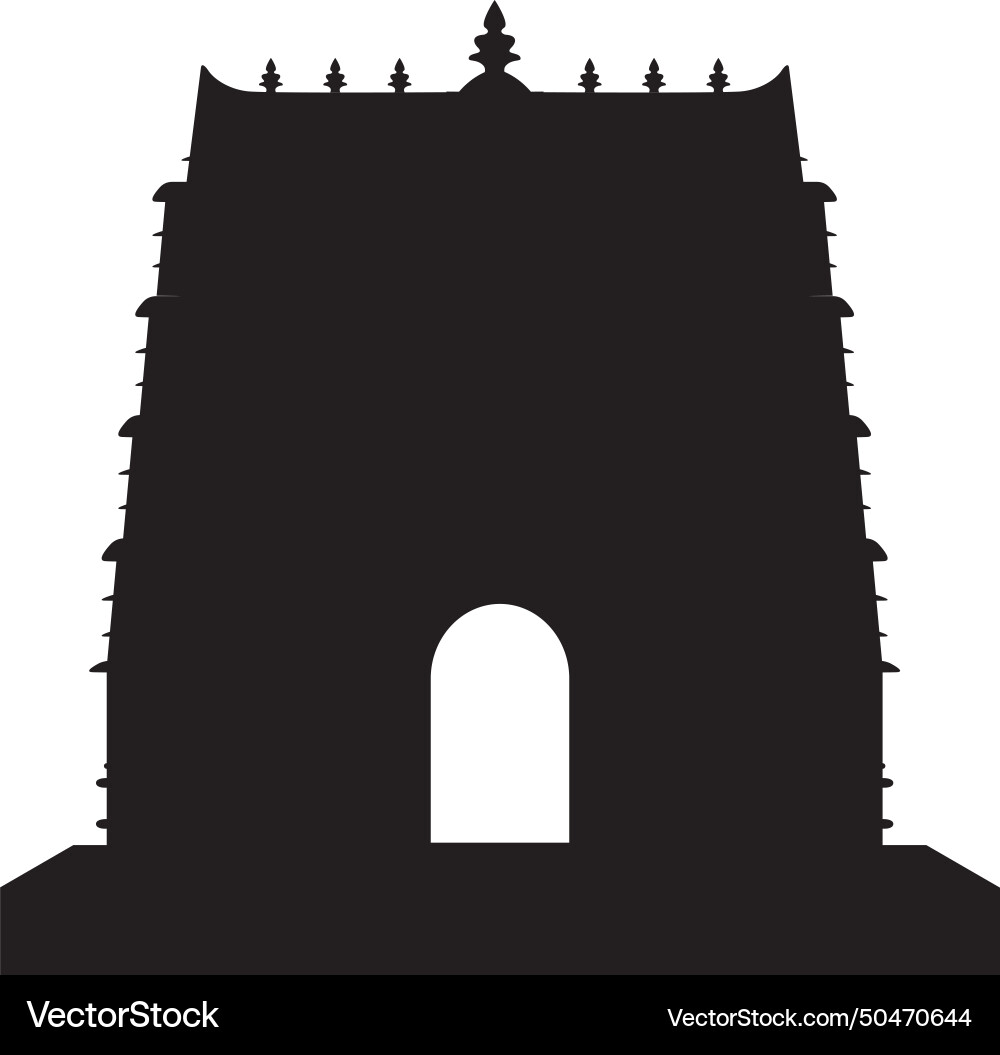 South indian temple silhouette South indian temple silhouette vector image