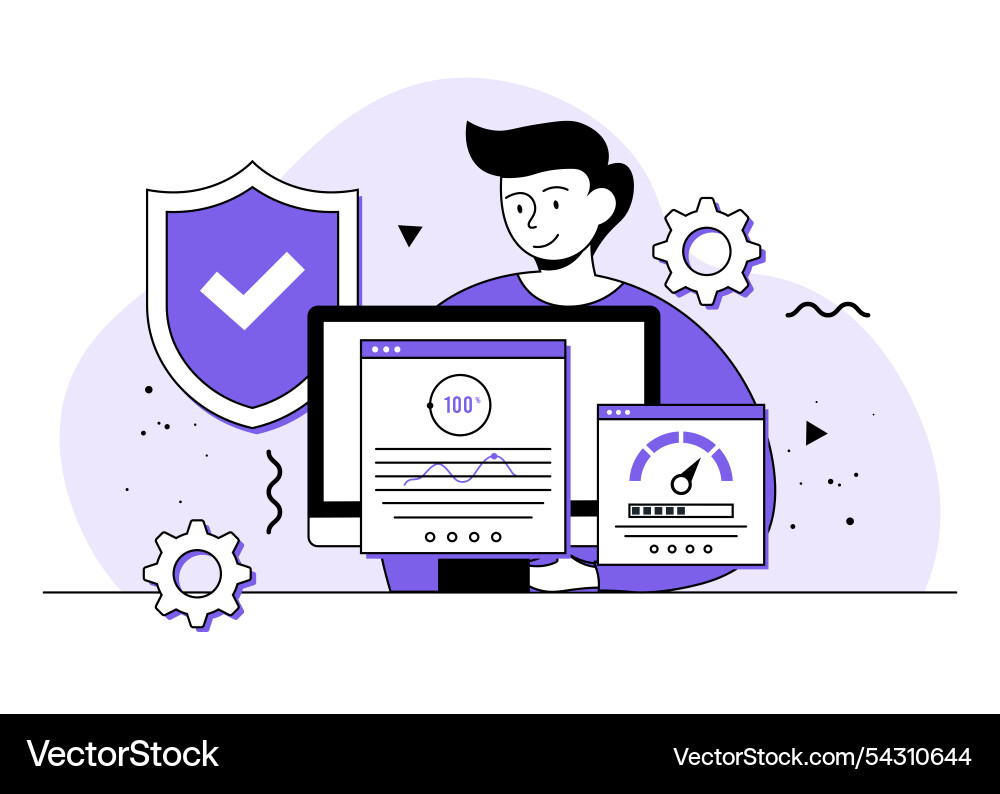 Usability testing flat Usability testing flat vector image