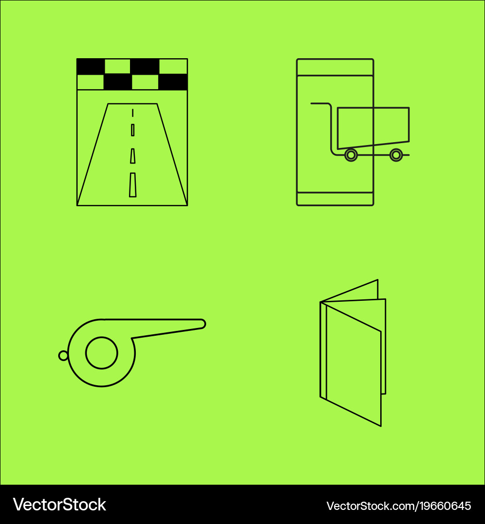 Basic content simple linear outline icon set vector image