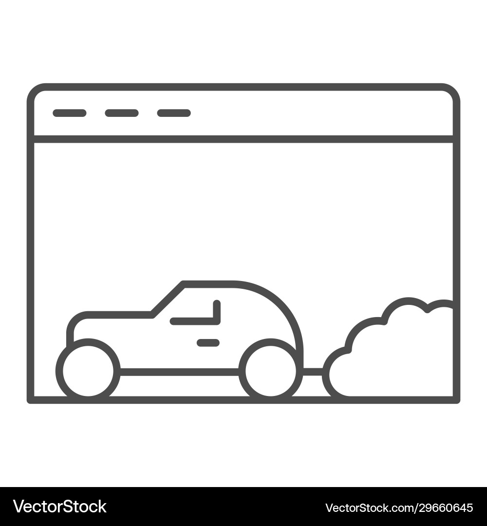 Car speed browser thin line icon web window vector image