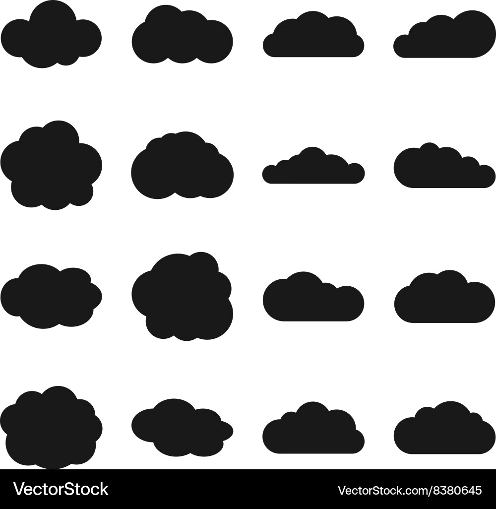 Cloud black icons Royalty Free Vector Image - VectorStock