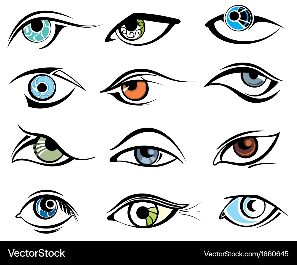 Vector Styled Eye Eye designs Royalty Free Vector Image - VectorStock