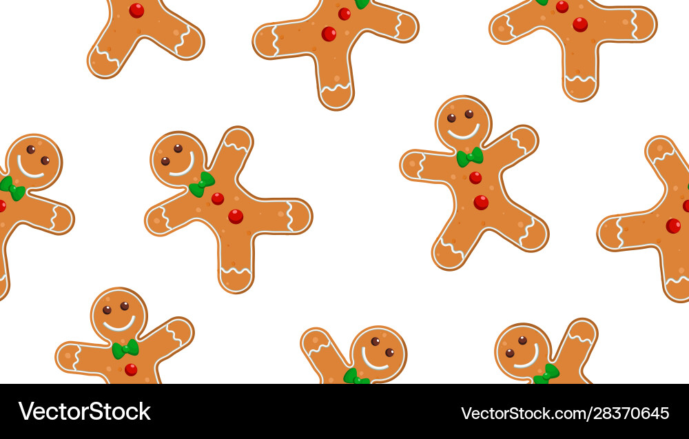 Gingerbread Cookie Männer nahtloses Muster lecker Gingerbread Cookie Männer nahtloses Muster lecker vektorbild