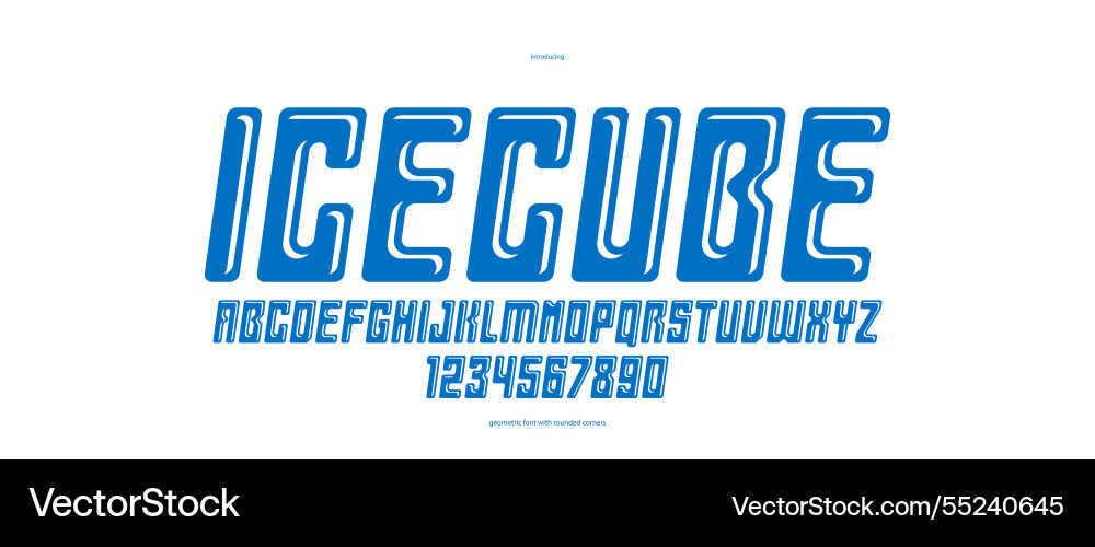 Ice cube minimal rounded font for logos Ice cube minimal rounded font for logos vector image