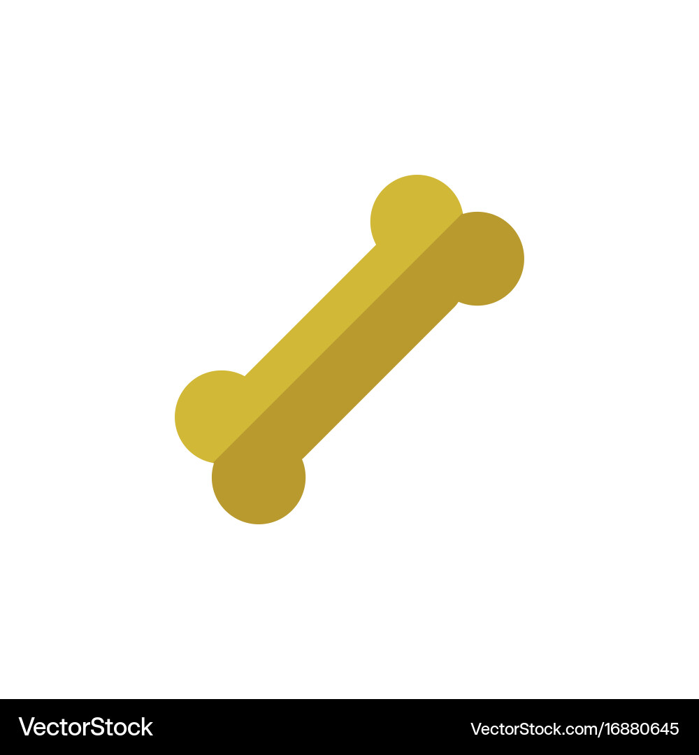 Isolated bone flat icon osseous element Vector Image