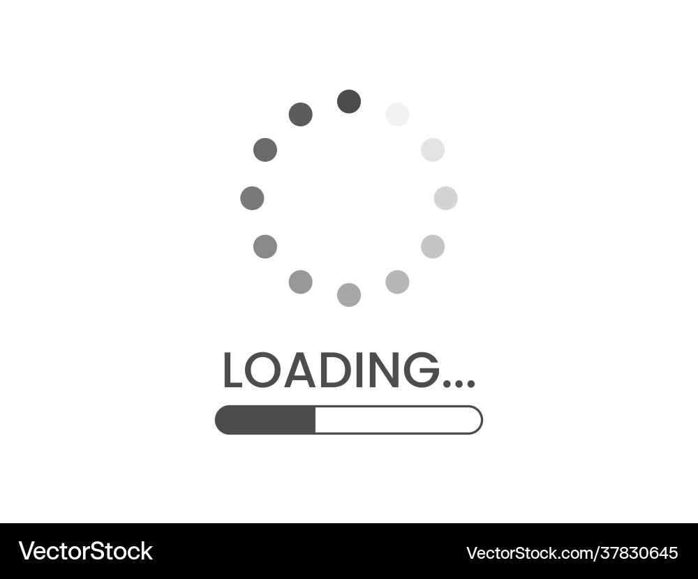 Loading bar icon on white backdrop load circle vector image