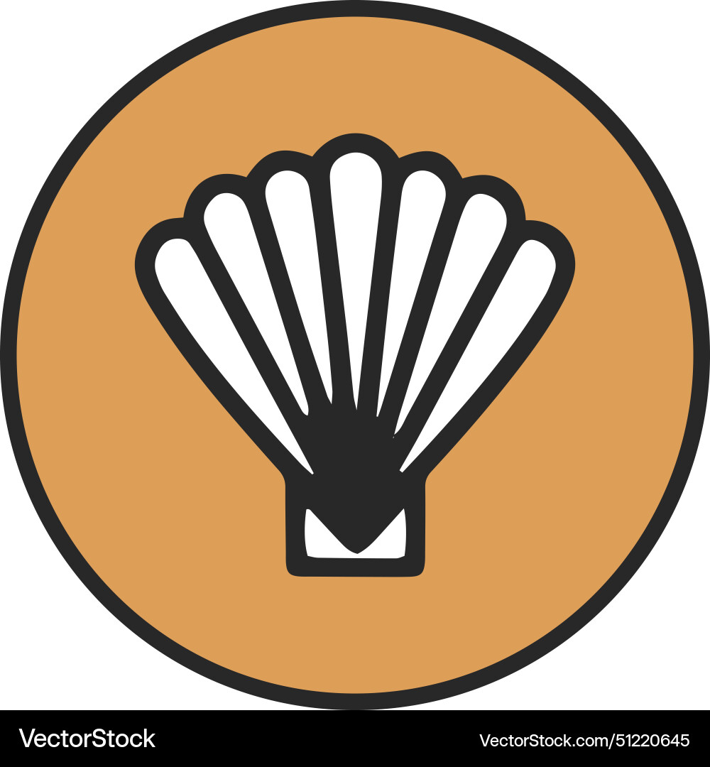 Minimalist seashell icon design vector image