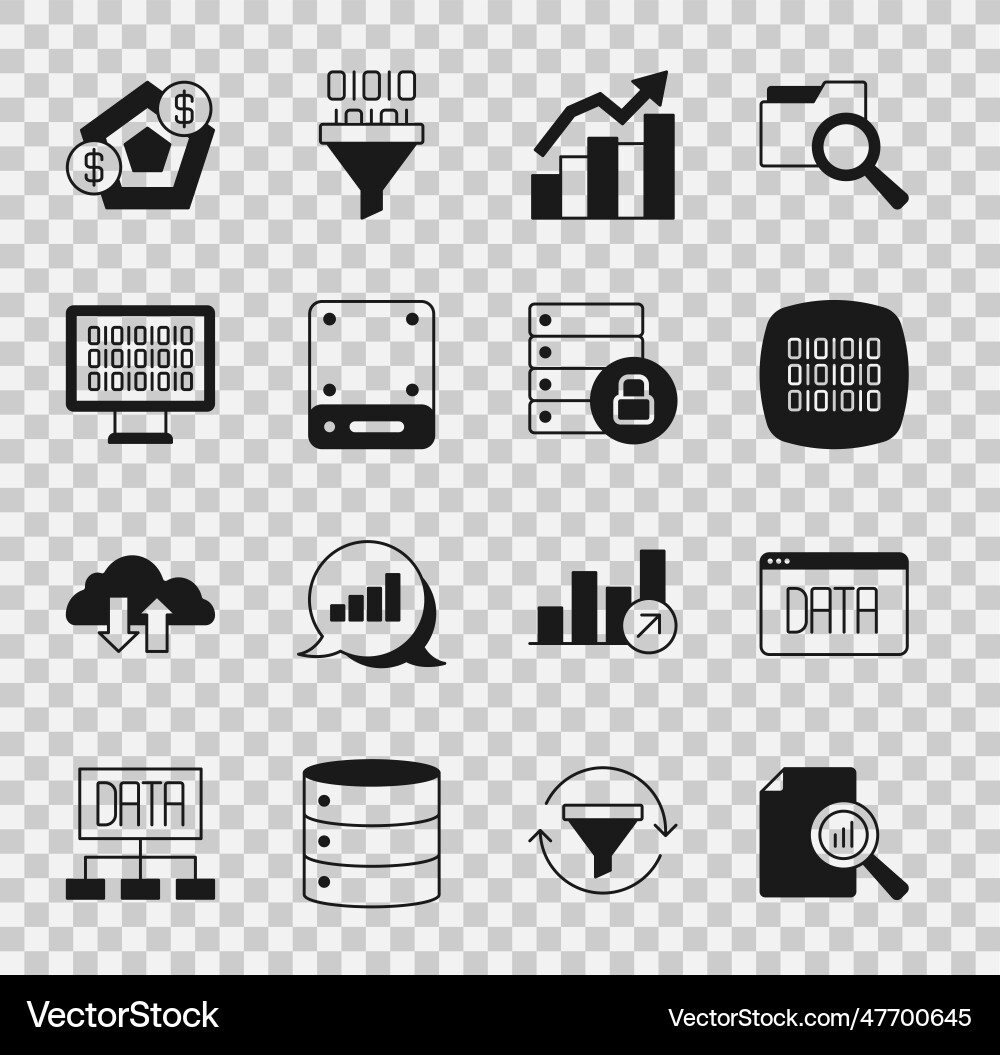 Set document with graph chart data analysis Set document with graph chart data analysis vector image