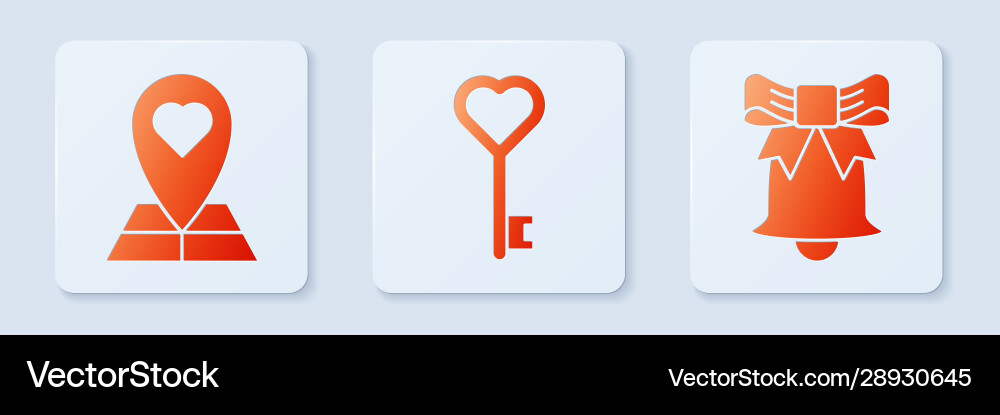 Set key in heart shape map pointer Set key in heart shape map pointer vector image