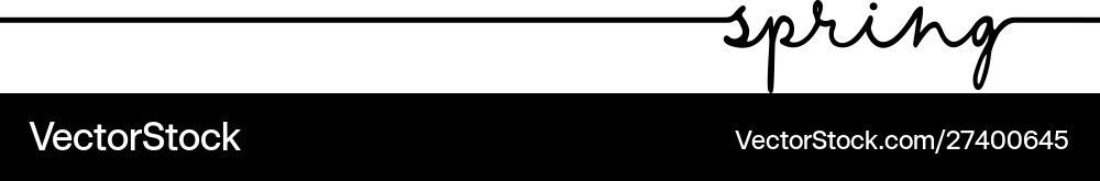 Spring - continuous one black line with word vector image