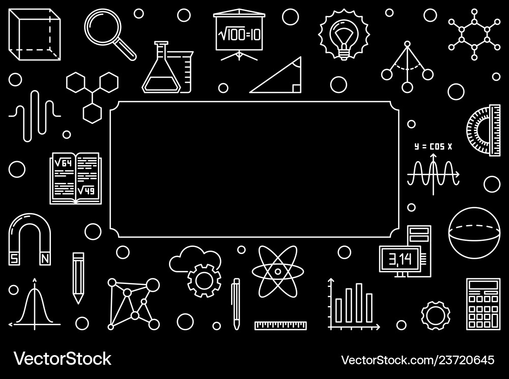 Stem horizontal frame - concept linear Stem horizontal frame - concept linear vector image