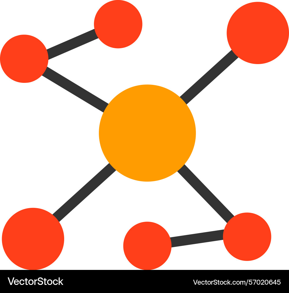 Swarm Algorithmus flache Stil Icon Design Vektorbild