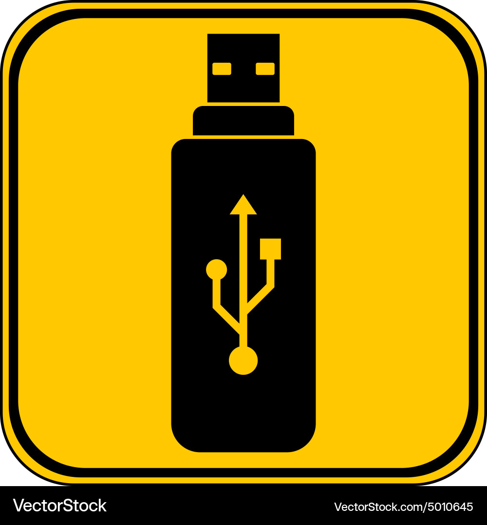 Usb flash button Vector Image