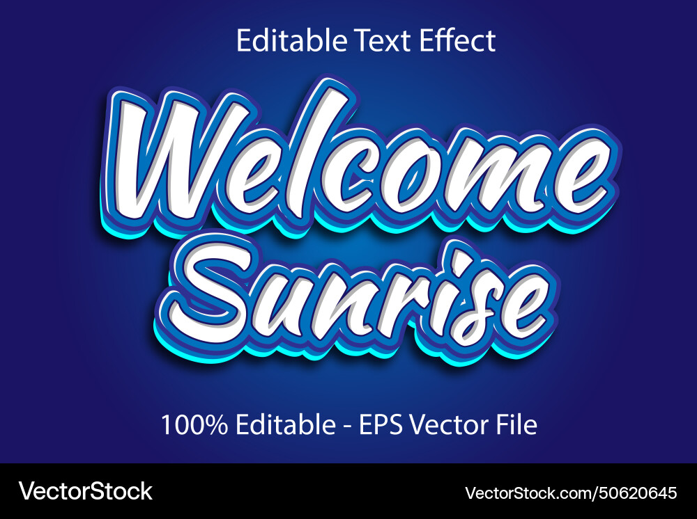 Welcome text effect 3 d emboss gradient style Welcome text effect 3 d emboss gradient style vector image