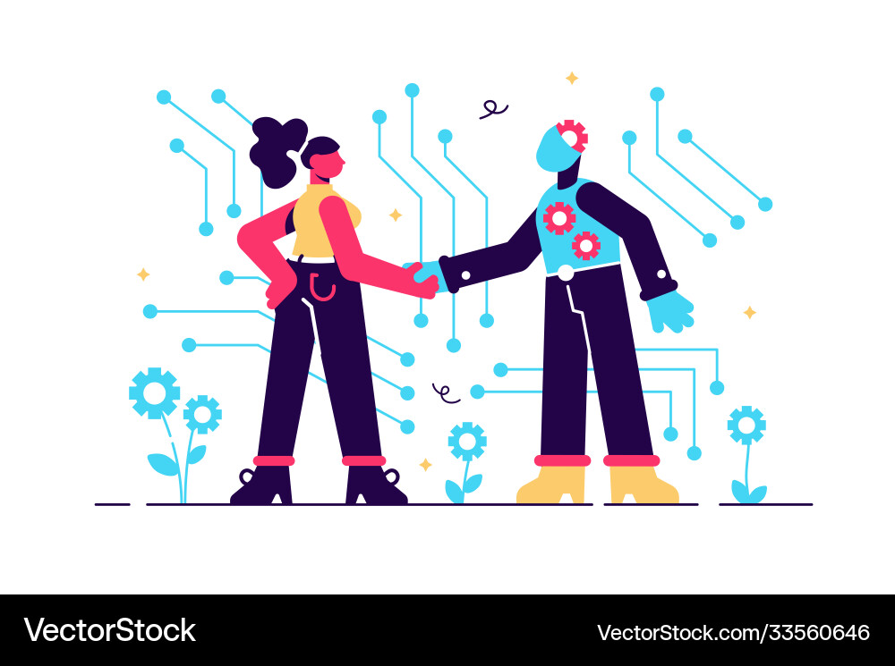 Artificial intelligence ai with high technology Vector Image
