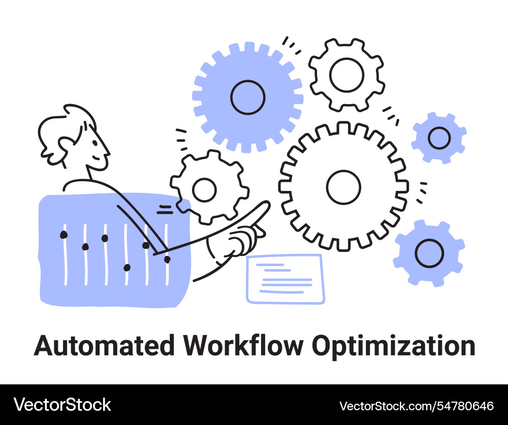 Automatisiertes Workflow-Optimierungskonzept mit Getrieben Automatisiertes Workflow-Optimierungskonzept mit Getrieben vektorbild