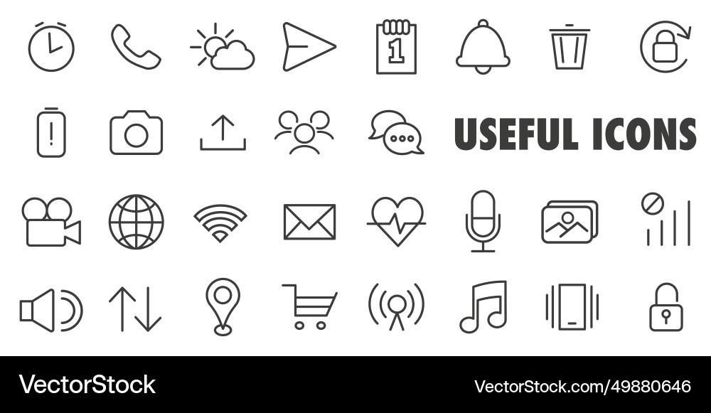 Badges are always needed set of linear icons Vector Image