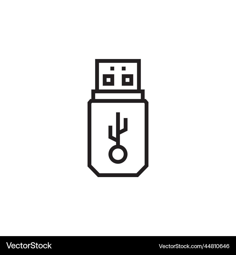 Flash disk icon computer component outline Flash disk icon computer component outline vector image