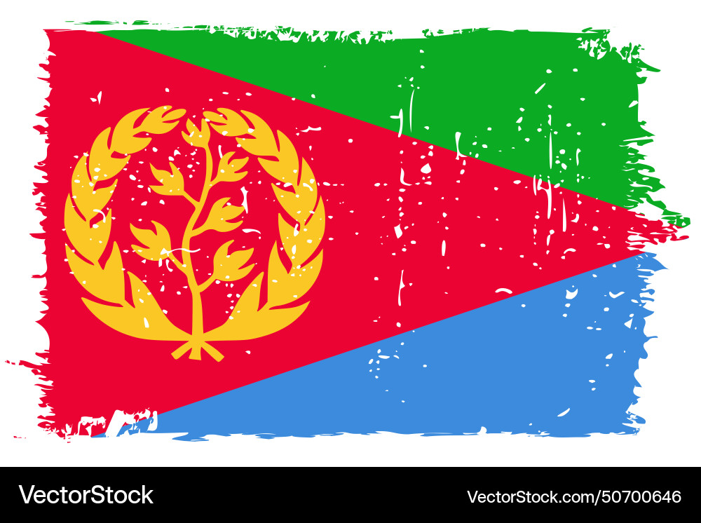 Grunge flag of eritrea Grunge flag of eritrea vector image