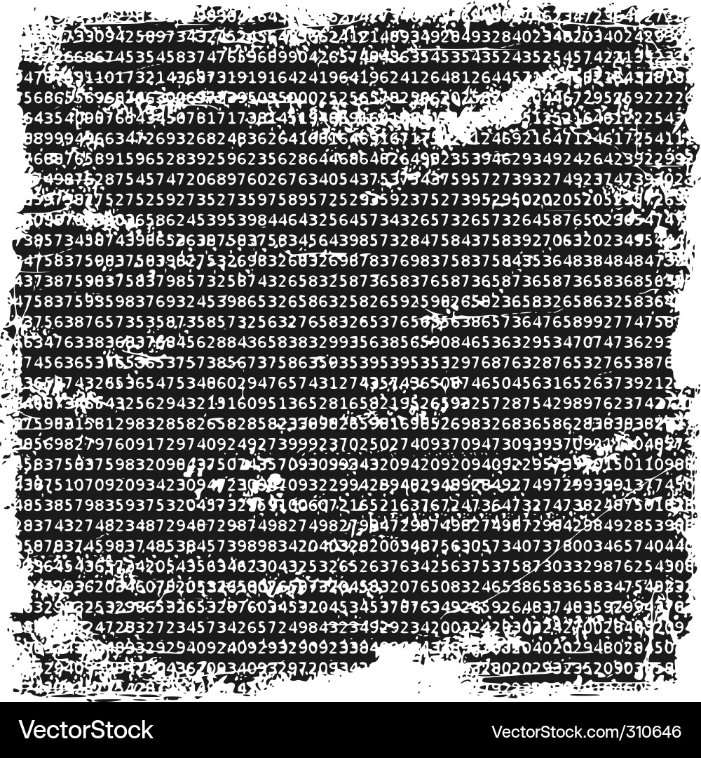 Grunge Number Background Vector Image