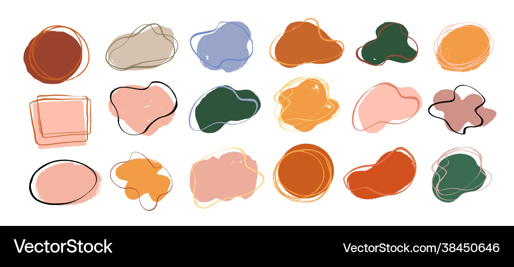Hand Drawn Grunge Shapes Set Vector Image