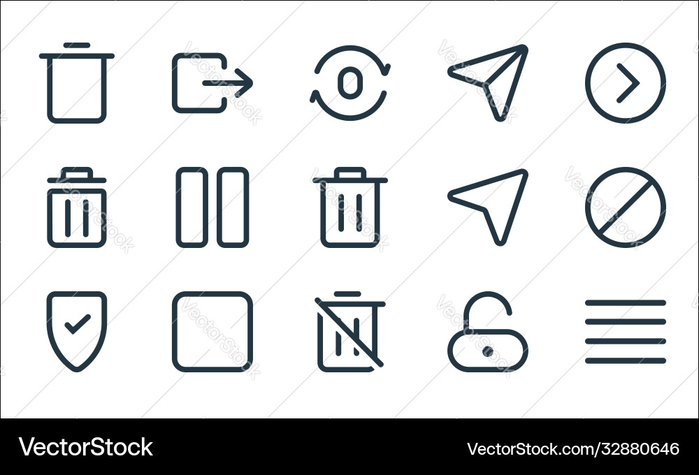 Interface line icons linear set quality Interface line icons linear set quality vector image