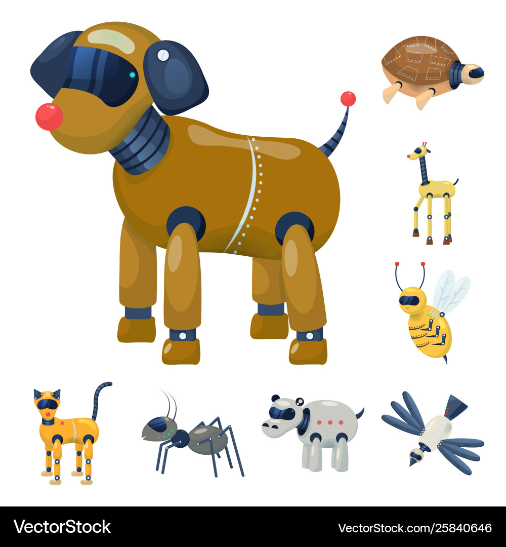 Isolated object robot and cybernetic logo vector image