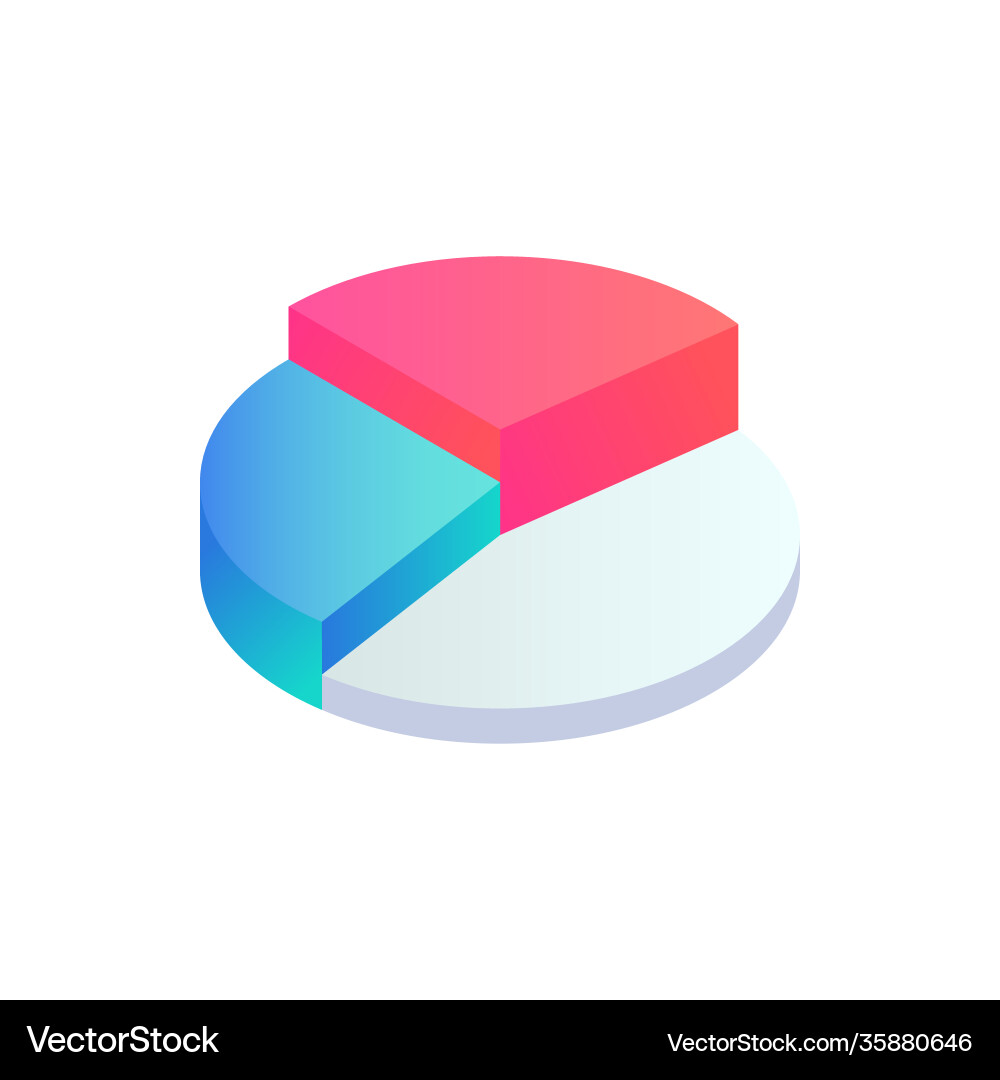 Isometric pie chart icon 3d circle graph business vector image