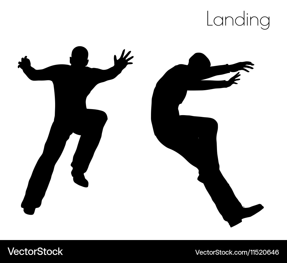 Man in landing action pose vector image