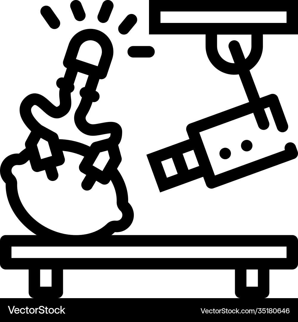 Physics experiment video lesson line icon Physics experiment video lesson line icon vector image