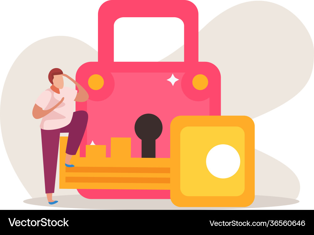 Quest key lock composition Quest key lock composition vector image