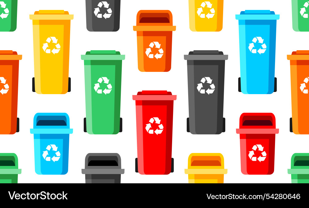 Seamless pattern with garbage sorting Vector Image
