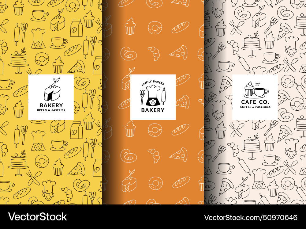 Set of design templates and elements for bakery Set of design templates and elements for bakery vector image