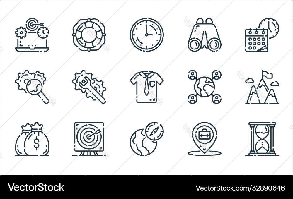 Startup line icons linear set quality Vector Image