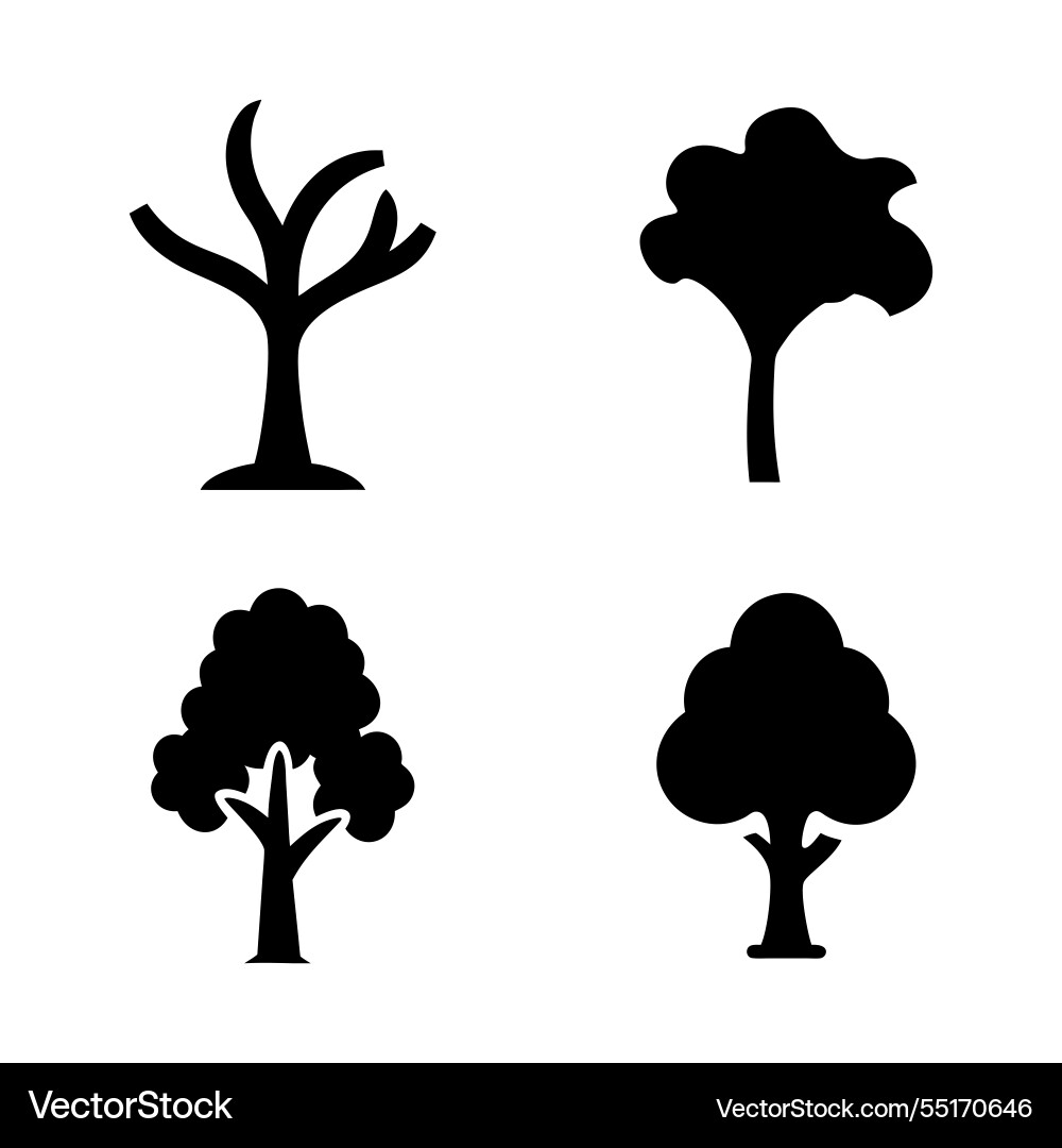 Tree icons set vector image